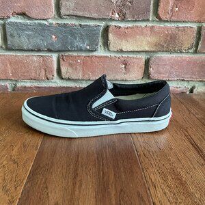 Vans Black Classic Slip On Skate Show Sneaker Unisex Size M 5.5 W 7